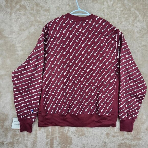 NWT Champion Sweatshirt All Over Print Men's Sz XL Reverse Weave $65 Long Sleeve - Picture 9 of 10
